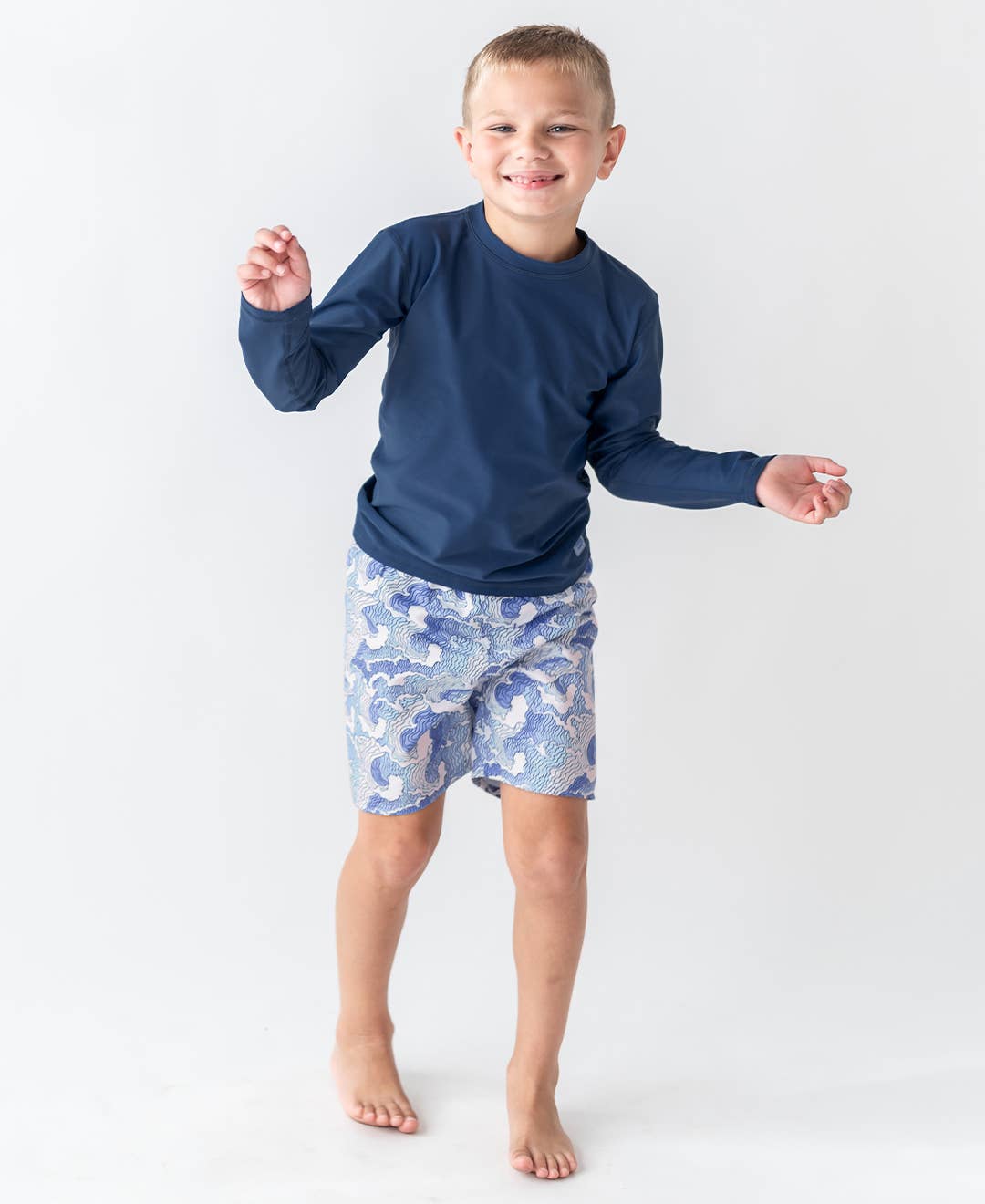 RuffleButts + RuggedButts - Boys Ocean Camo Swim Trunks
: Blue / 6-12m