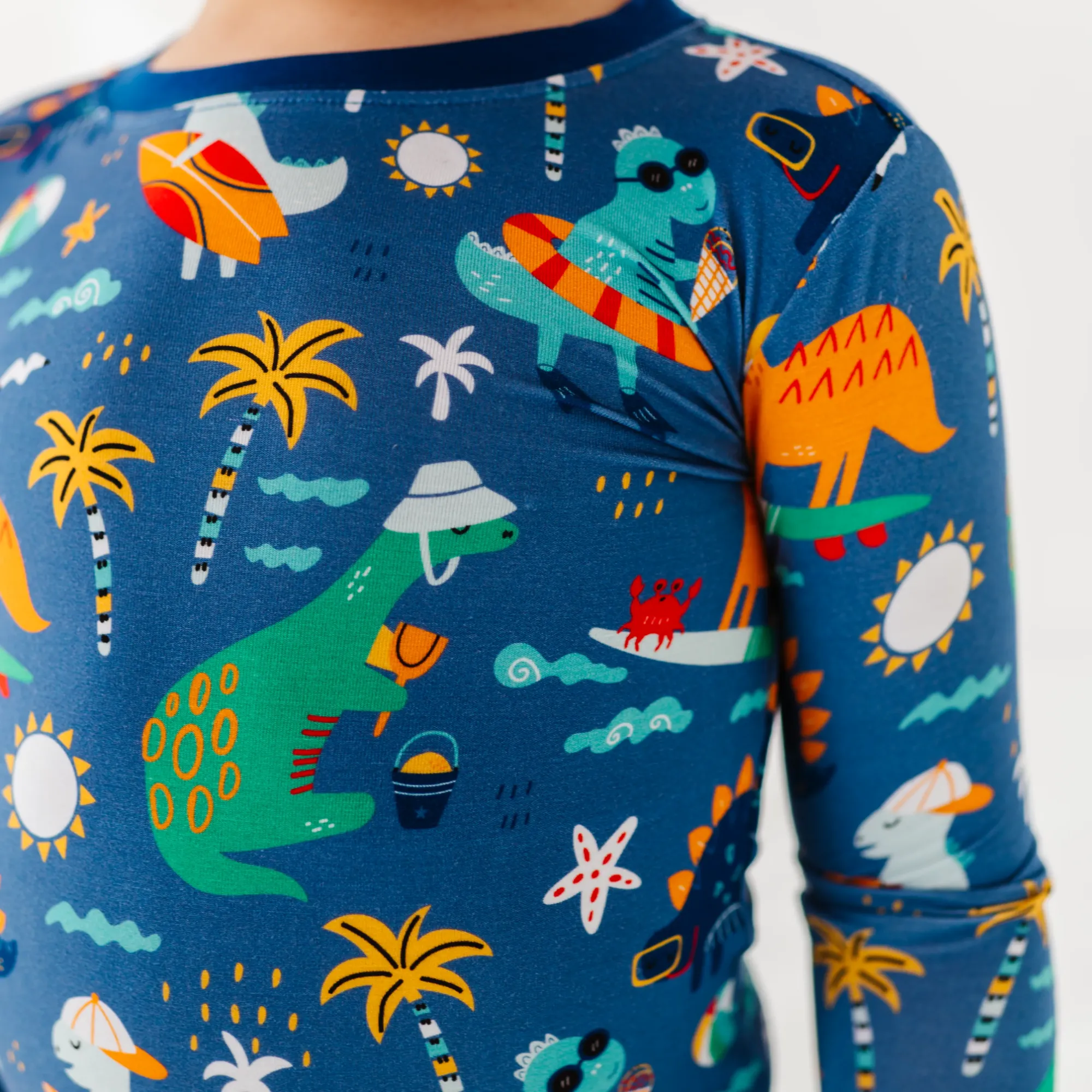 Kiki + Lulu - Blue Dino Kid Pajamas: 2T