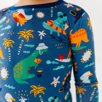 Kiki + Lulu - Blue Dino Kid Pajamas: 3T