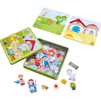 Peter and Pauline's Farm Magnetic Game featuring colorful farm-themed magnetic pieces and illustrated boards for imaginative and educational play, perfect for children's sensory learning.