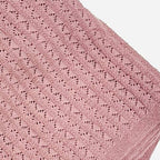 Viverano Organics - Pointelle Sweater Knit Baby Blanket (Organic Cotton): Vintage Rose in soft, breathable organic cotton with a delicate knit pattern, perfect cozy baby essential from a curated children’s boutique.