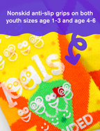 Pals Socks - Chips & Guac Mismatched Non-Slip Kids Socks: Ages 9-12