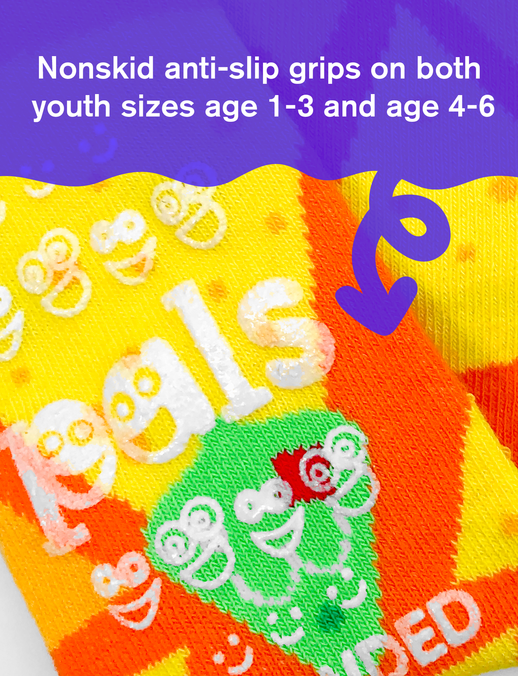 Pals Socks - Chips & Guac Mismatched Non-Slip Kids Socks: Ages 1-3