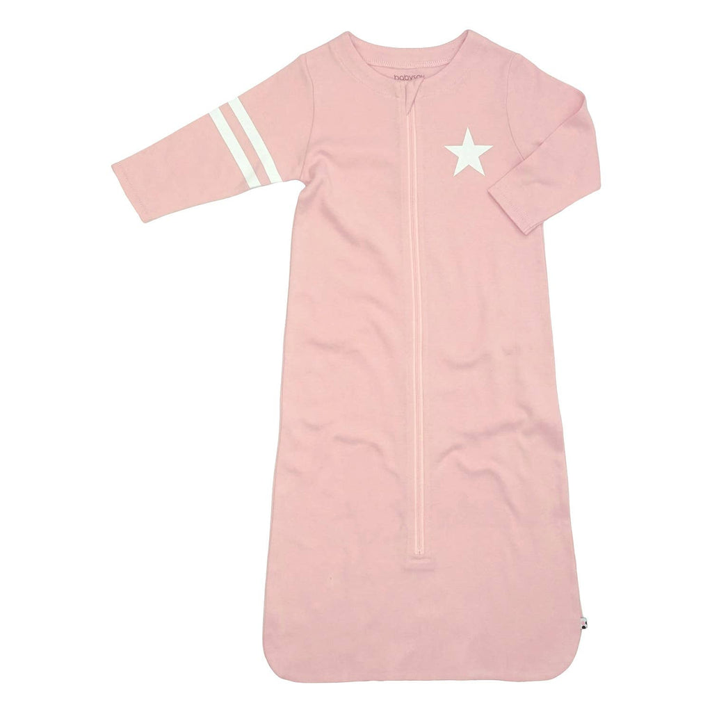 babysoy Inc - Babysoy All Star Long Sleeve Sleep Sack/Bag: Peony / 6-12m