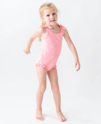 RuffleButts + RuggedButts - Girls Pink Tie Shoulder One Piece Swimsuit
: Pink / 6-12m