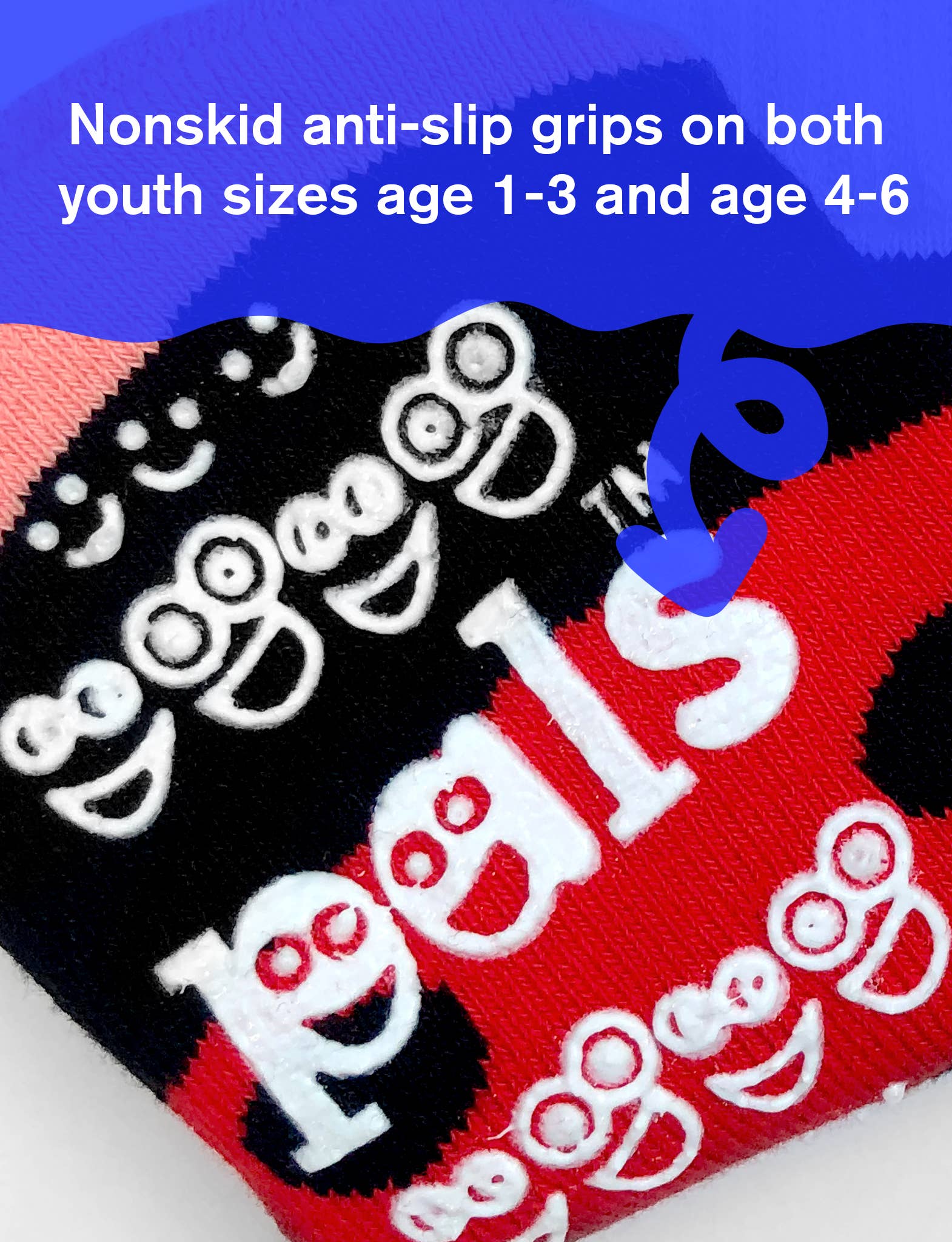 Pals Socks - Ladybug & Caterpillar Fun Mismatched Non-Slip Kids Socks: Ages 9-12