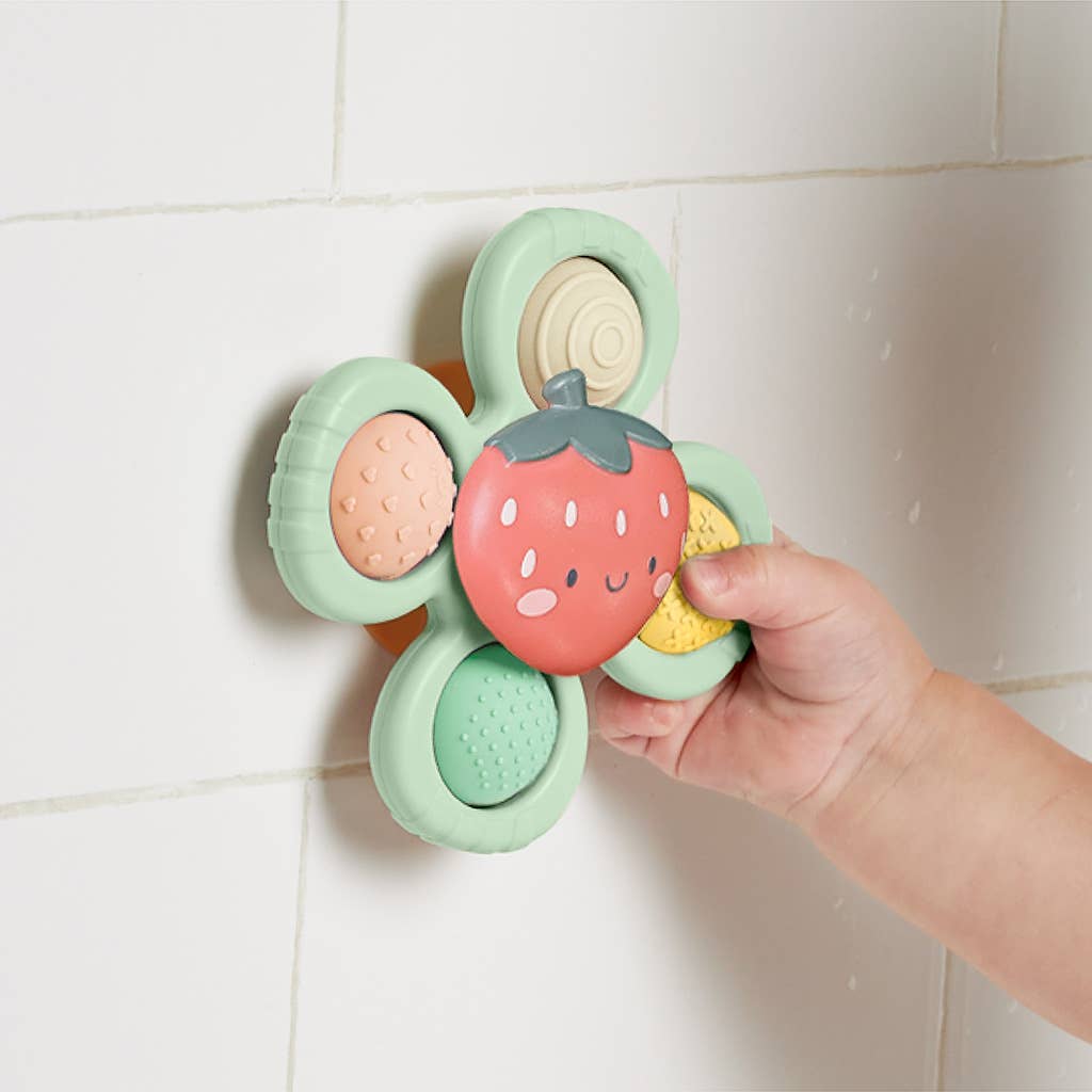 Itzy Ritzy - Itzy Pop & Whirl™ - Bath + Travel Toy: Strawberry