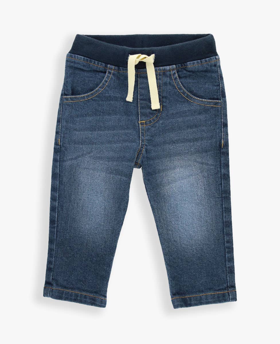 RuffleButts + RuggedButts - Boys Medium Wash Stretch Denim Pull-on Jeans
: 12-18m