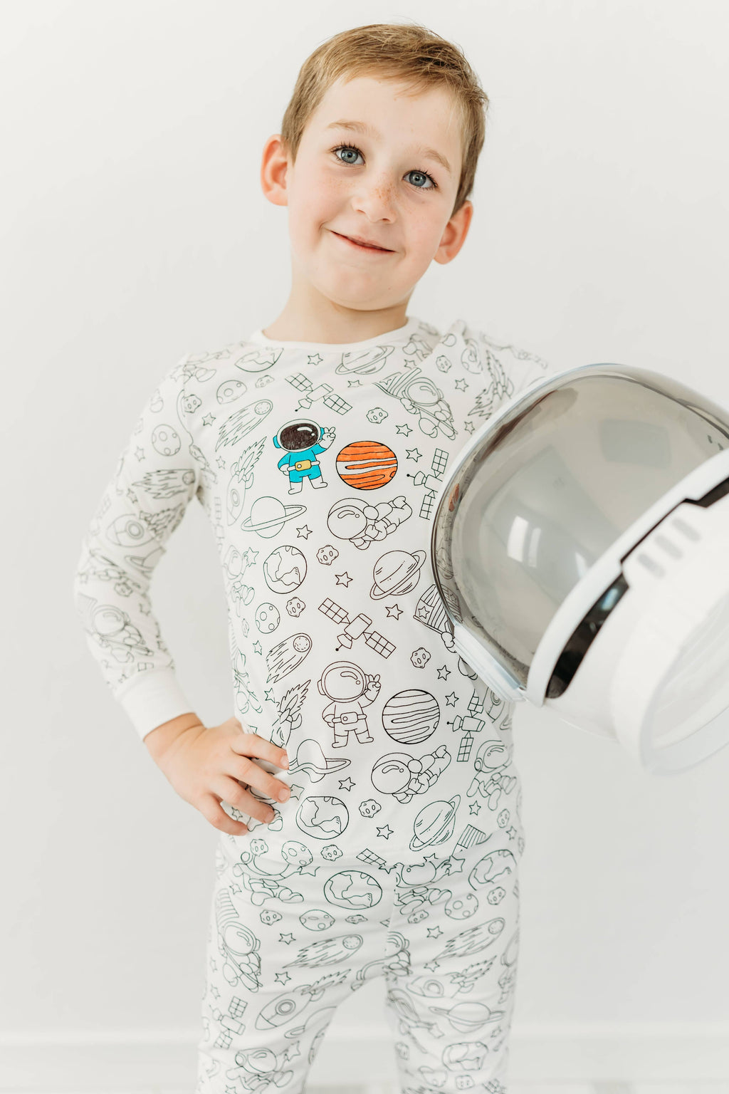 Bee Colorful Co. - Space Coloring Pajamas 2 piece set made from Bamboo: 2T