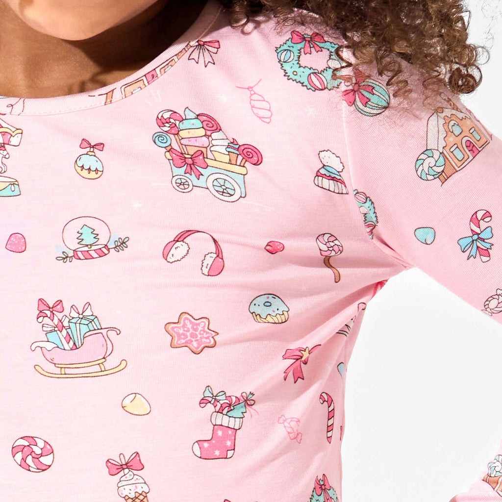 Bellabu Bear - Candy Cane Lane Bamboo Kids Pajamas: 3T