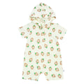 babysoy Inc - Babysoy Short Sleeve Hoodie Romper: Strawberries
