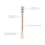 Itzy Ritzy - Sweetie Strap™ Silicone One-Piece Pacifier Clips: Storm Gray Beaded