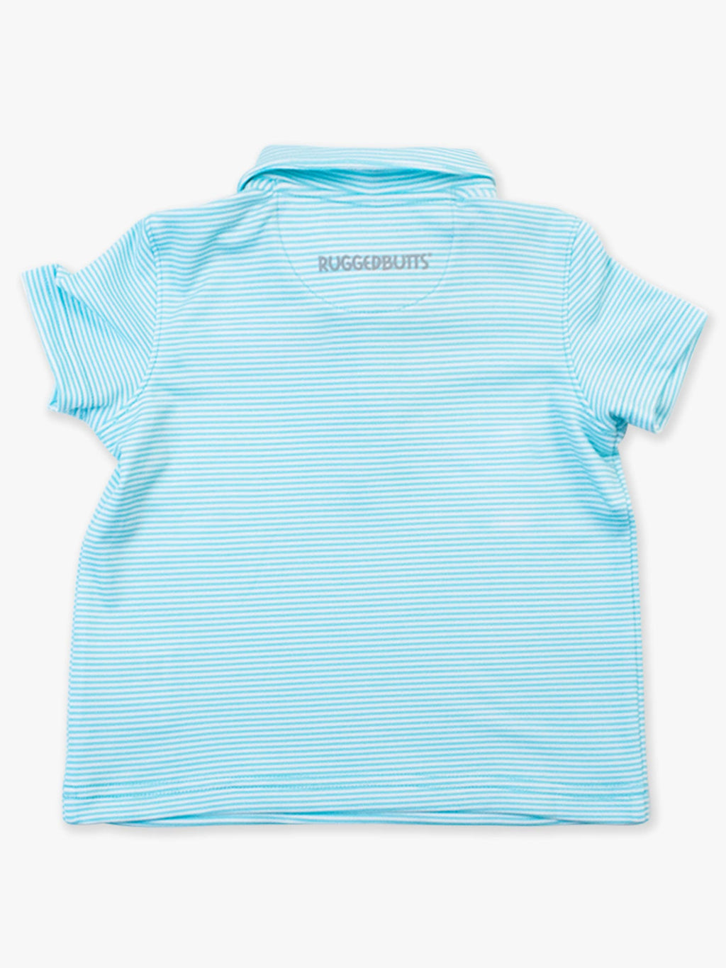 RuffleButts + RuggedButts - Boys Bright Aqua Micro Stripe Knit Short Sleeve Performance Polo
: Blue / 3-6m