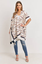 Love and Repeat - TASSEL LINE PRINTED OPEN FRONT KIMONO: MULTI