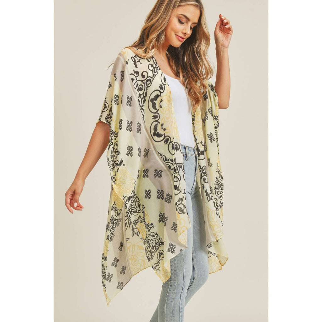 Love and Repeat - BOHEMIAN PATTERN KIMONO: LIME