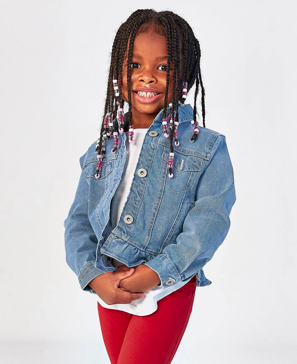 RuffleButts + RuggedButts - Girls Light Wash Jacket
: Blue / 3T