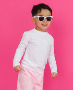 RuffleButts + RuggedButts - Boys White Long Sleeve Rash Guard
: White / 4T