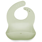 Ali+Oli - Silicone Baby Bib Roll Up & Stay Closed (Light Sage)