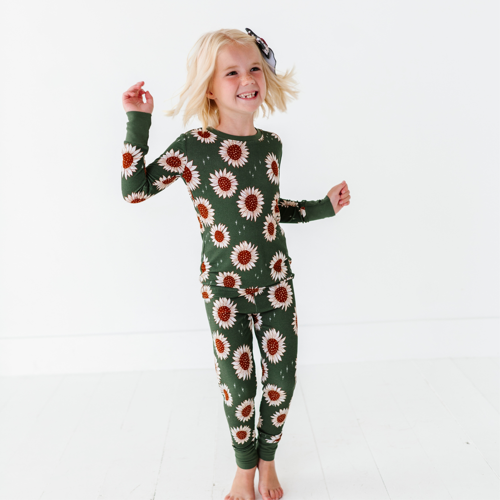 Kiki + Lulu - Rustic Blooms Ribbed Toddler/Big Kid Pajamas: 5/6T
