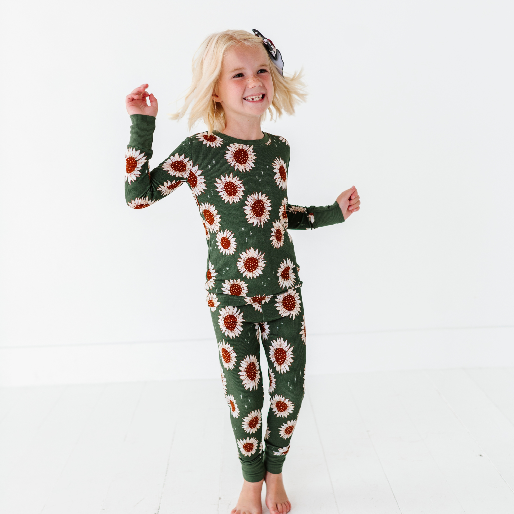 Kiki + Lulu - Rustic Blooms Ribbed Toddler/Big Kid Pajamas: 5/6T