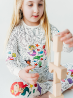 Bee Colorful Co. - Mermaid Coloring Pajamas 2 piece set made from Bamboo: 2T