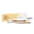 Daily Brush Set (Limited-Edition) featuring three rose gold makeup brushes with soft white bristles displayed in front of a white and gold speckled box, perfect for mom life essentials and stylish kids clothing routines.