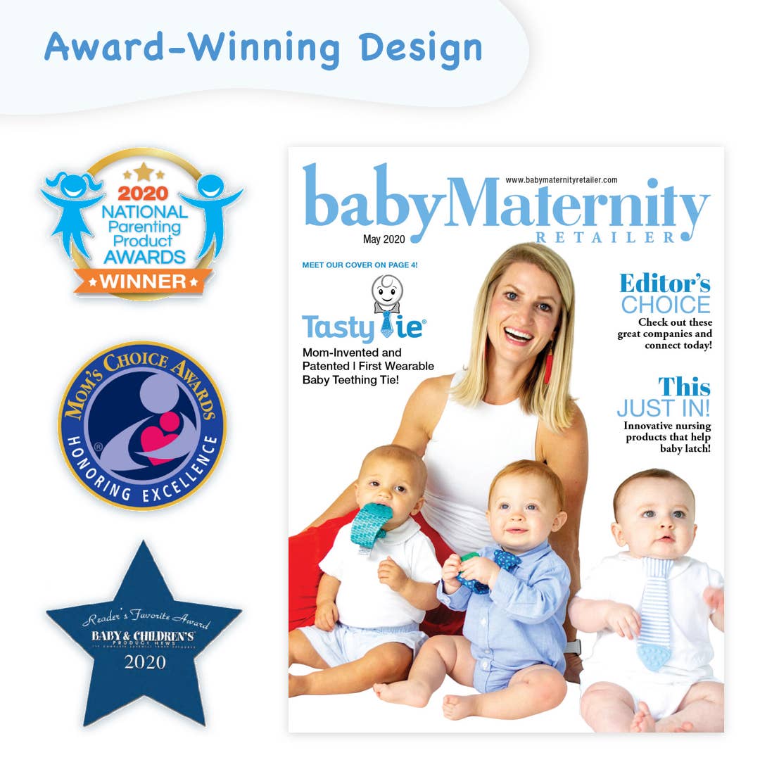 Tasty Tie® - Tasty Tie Teether, Crinkle Toy, Baby Boy Gift: Dino