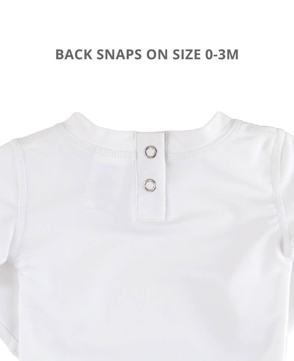 RuffleButts + RuggedButts - Boys White Long Sleeve Rash Guard
: White / 4T
