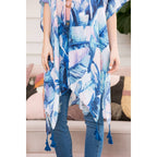 Love and Repeat - BOTANICAL LEAF PRINTED KIMONO: BLUE MULTI