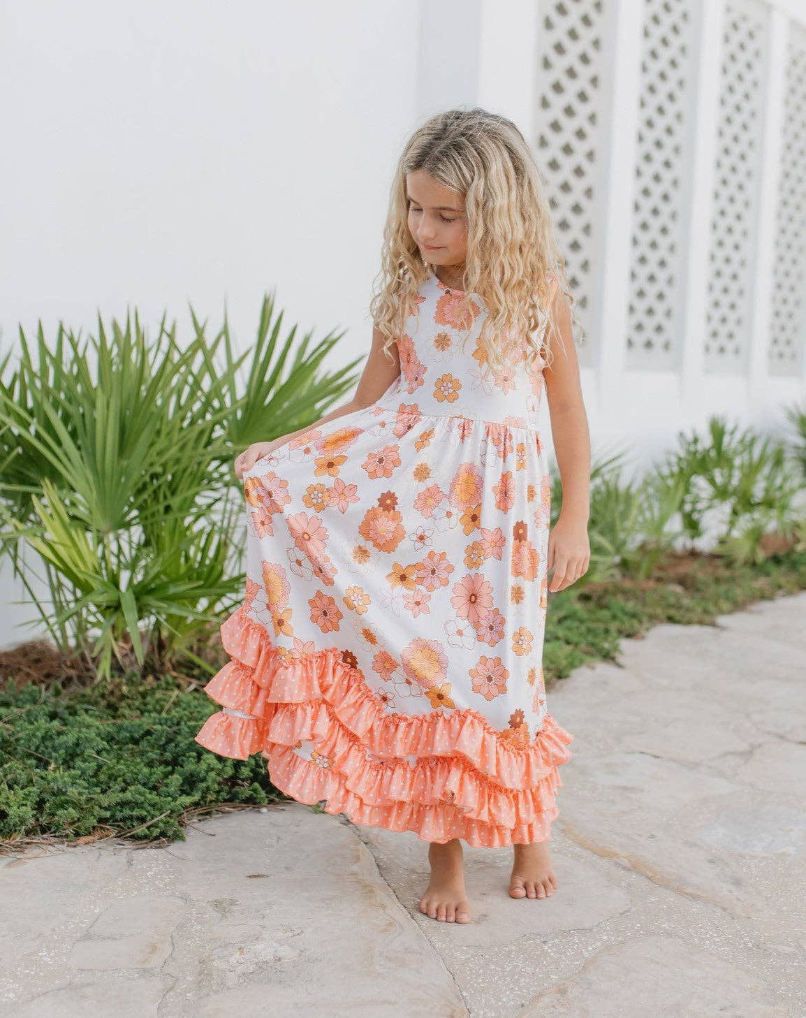 Tiered Terra Cotta Ruffle Dress