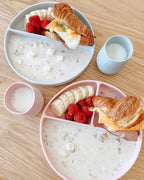 Ali+Oli - Baby Plate with Suction and  Divided Portions (Sky)