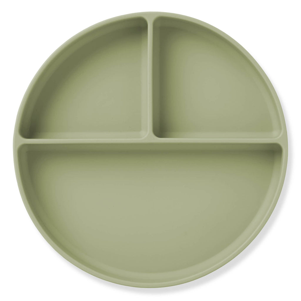 Ali+Oli - Baby Plate with Suction and  Divided Portions (Sage)