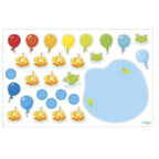 1, 2 Numbers & You Magnetic 158 Piece Game Box featuring colorful balloons, frogs, pond, and boats magnets designed for playful learning and educational fun.