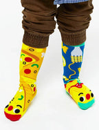 Pals Socks - Pizza & Pasta Mismatched Non-Slip Food Socks for Kids: Ages 9-12