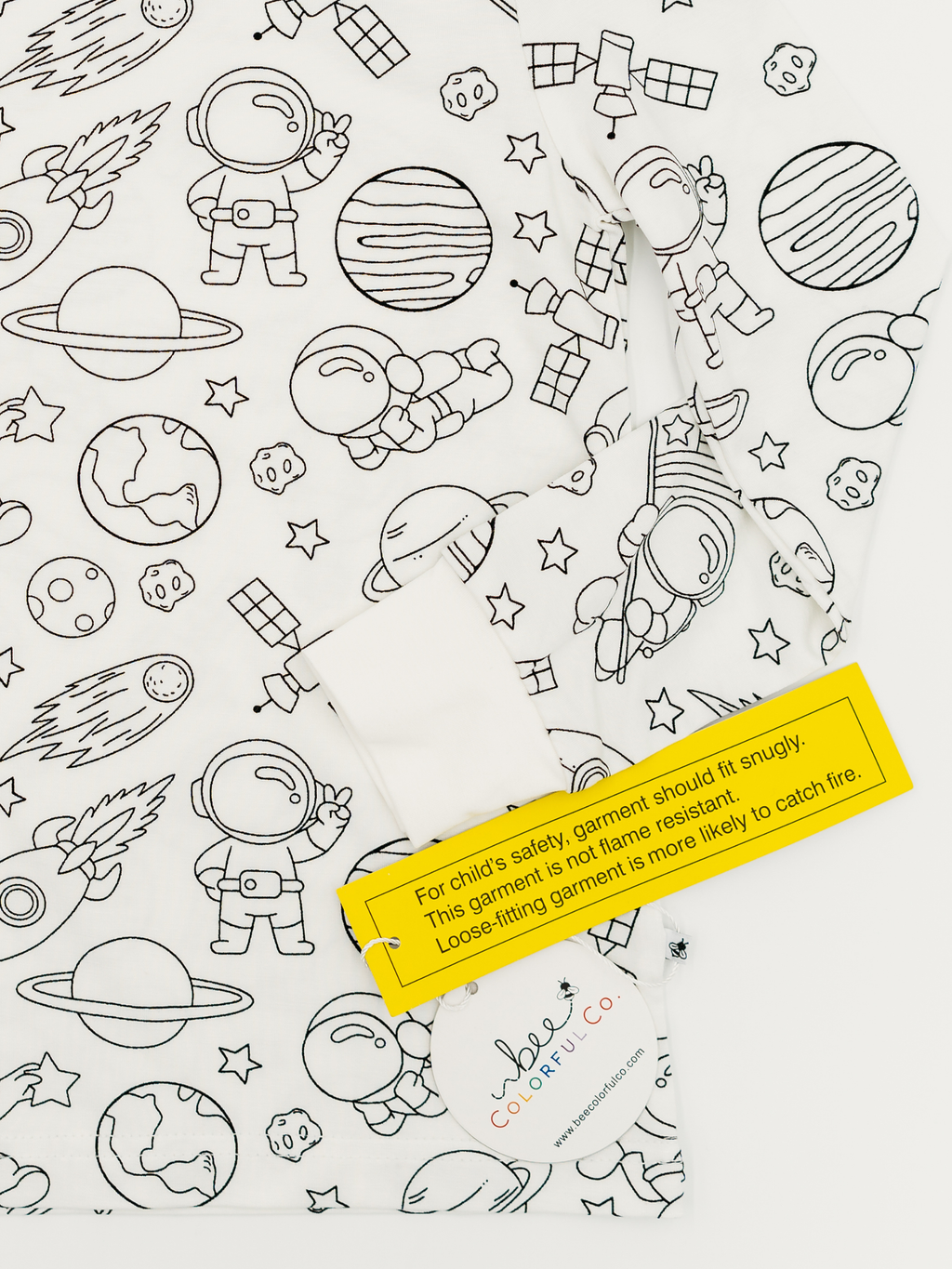 Bee Colorful Co. - Space Coloring Pajamas 2 piece set made from Bamboo: 2T