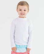 RuffleButts + RuggedButts - Boys White Long Sleeve Rash Guard
: White / 18-24m