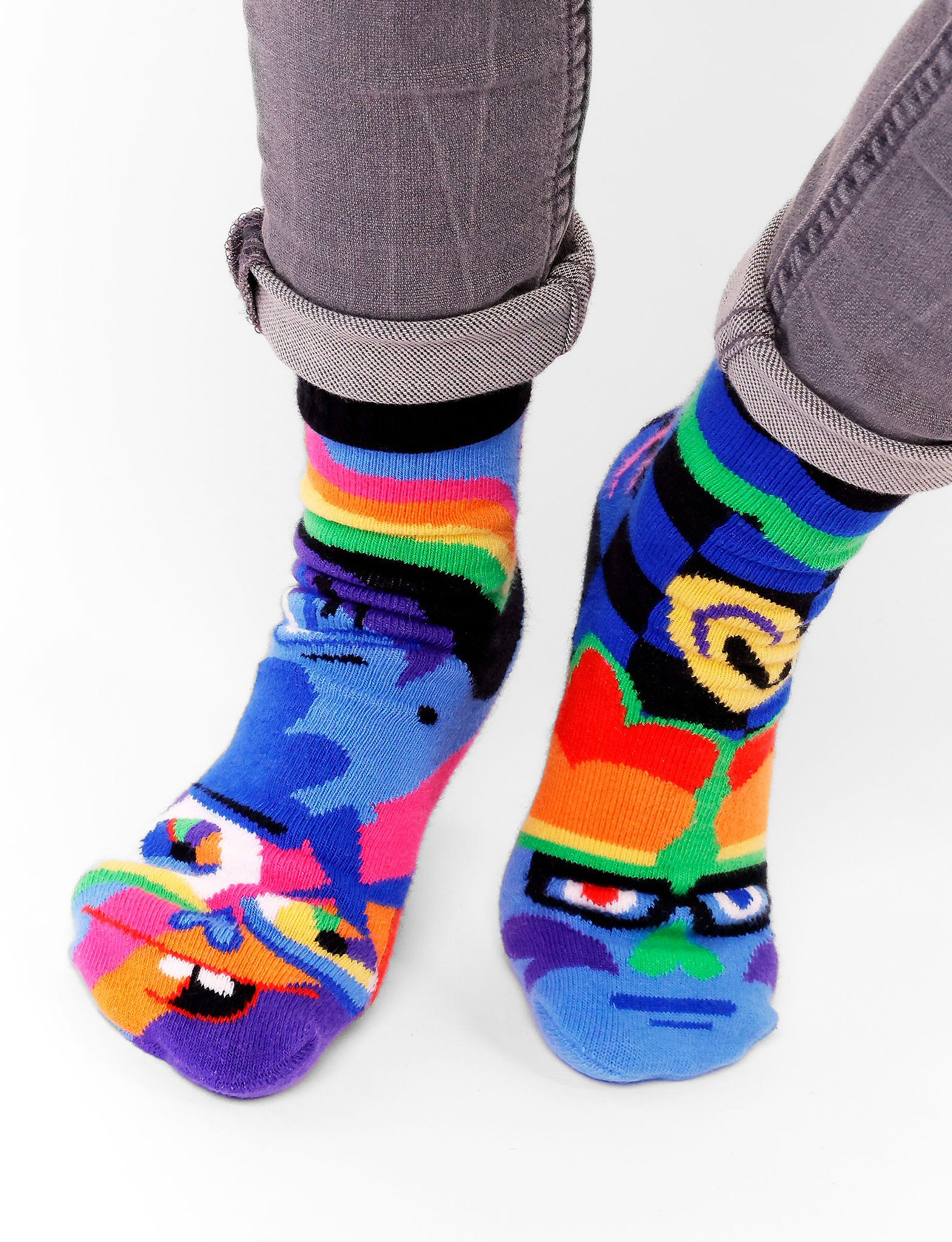 Pals Socks - Silly & Serious Mismatched Non-Slip Kid Socks (Limited Edition): Ages 9-12