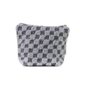 Hello Mello - Good Stuff Essentials Bag featuring a soft, textured checkered pattern in neutral tones, perfect for stylish kids and mom life essentials.