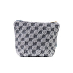Hello Mello - Good Stuff Essentials Bag featuring a soft, textured checkered pattern in neutral tones, perfect for stylish kids and mom life essentials.