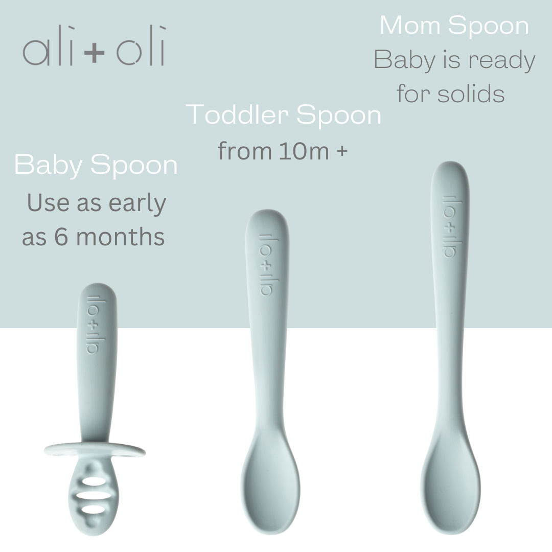 Ali+Oli - Ali+Oli (3-pc) Multi Stage Spoon Set for Baby (Blue) 6m+