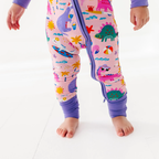 Kiki + Lulu - Pink Dino Convertible Footie: 18-24m