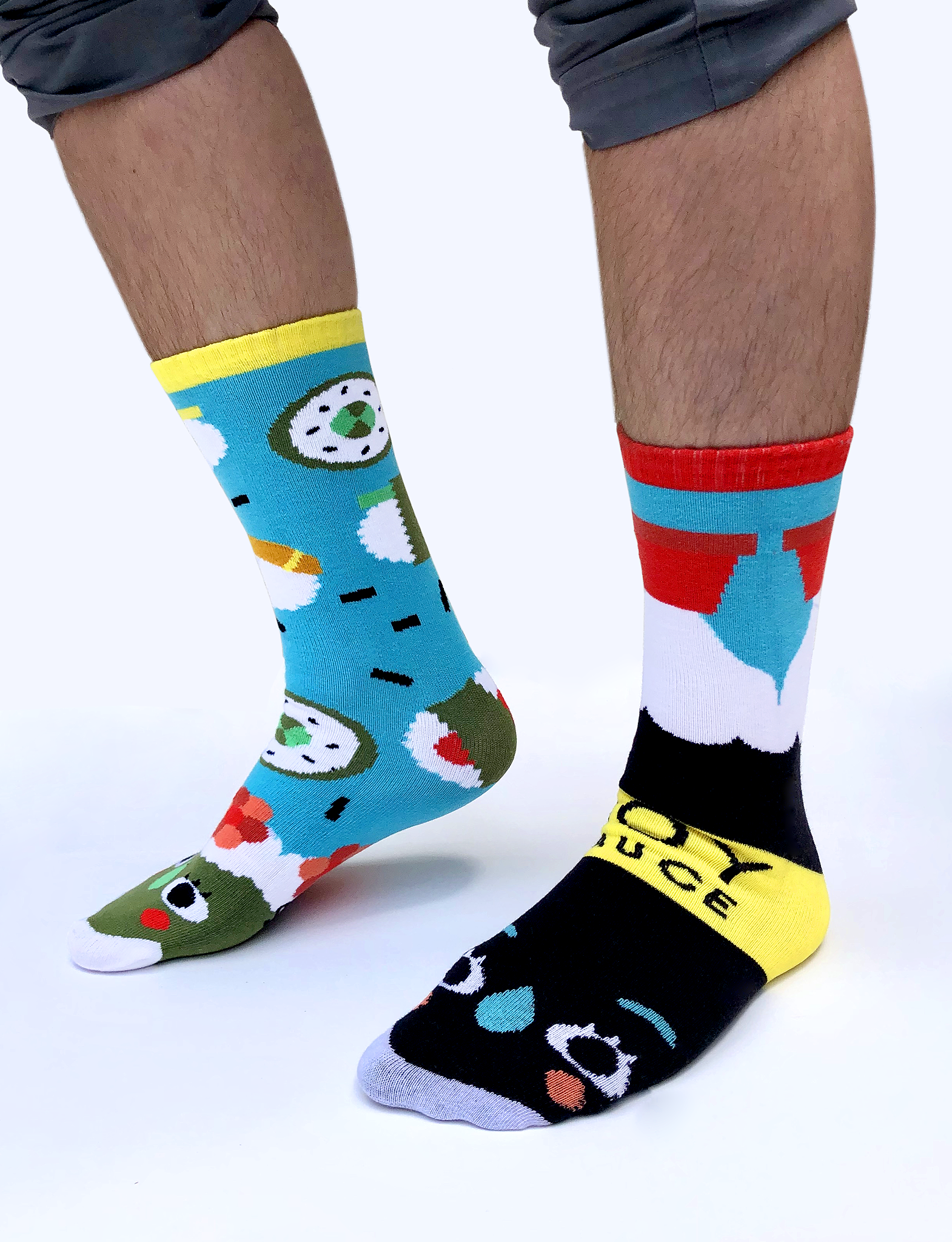 Pals Socks - Sushi & Soy Sauce Mismatched Food Socks: Adults