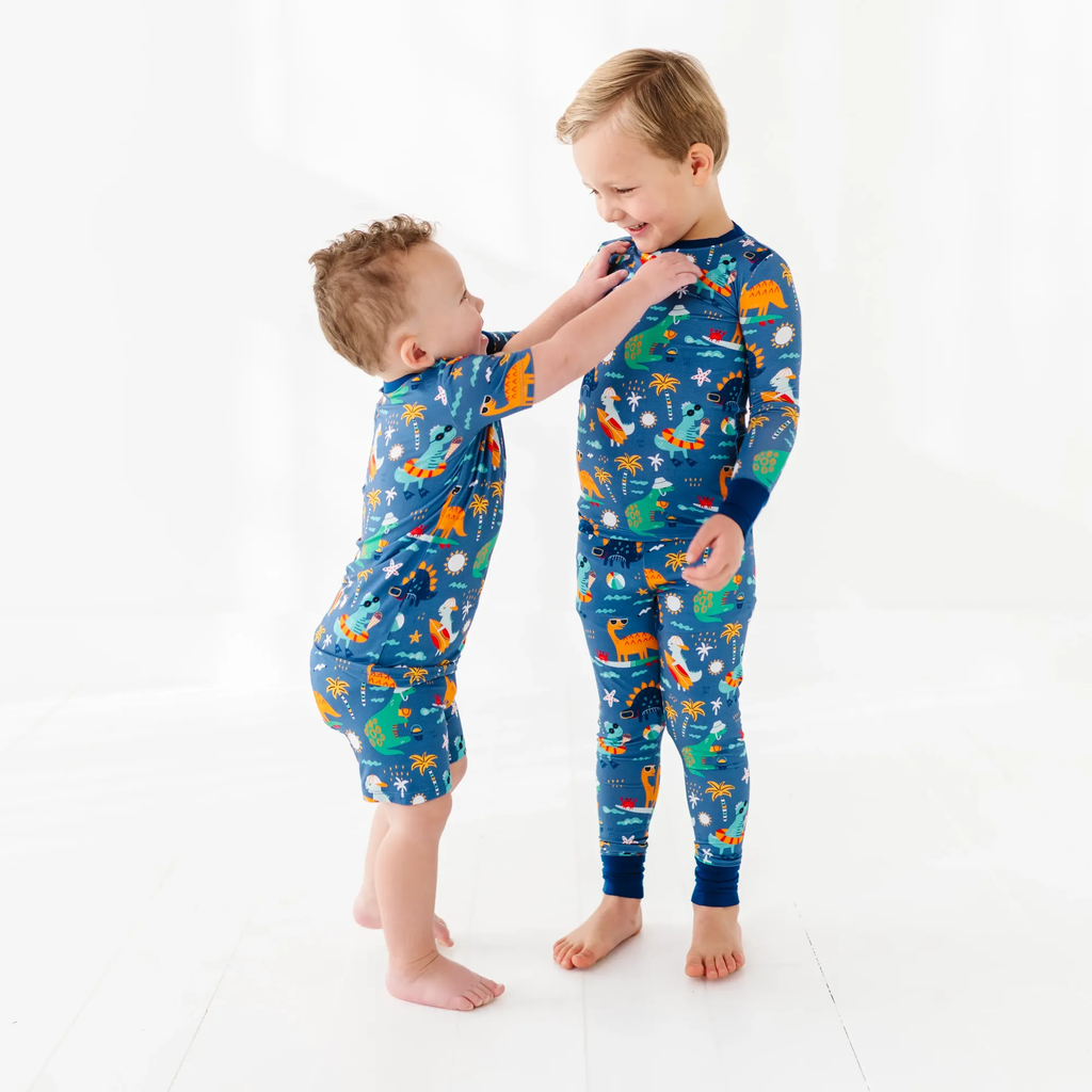 Kiki + Lulu - Blue Dino Kid Pajamas: 4T