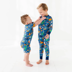 Kiki + Lulu - Blue Dino Kid Pajamas: 5/6T