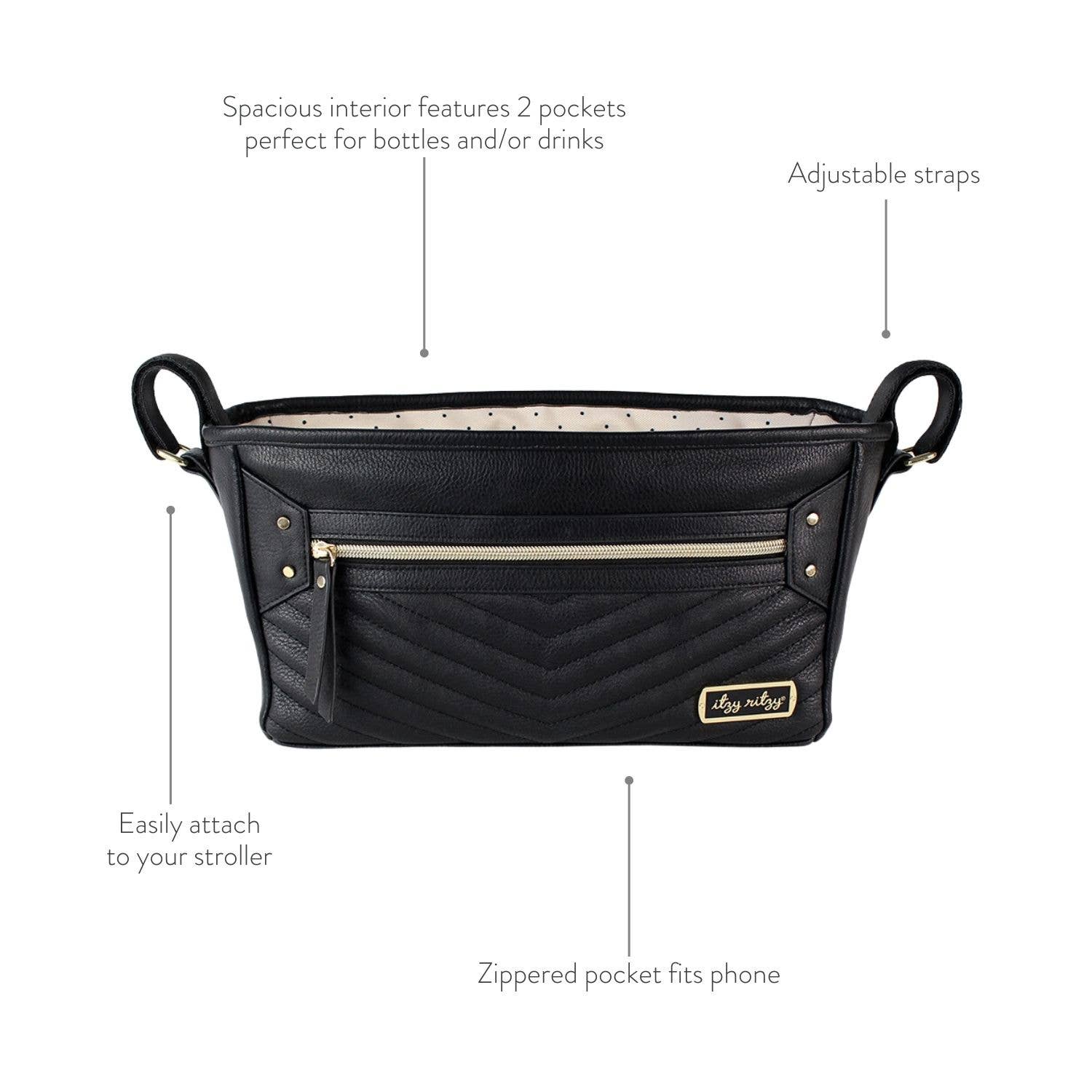 Itzy Ritzy - Coffee & Cream Travel Stroller + Wagon Caddy