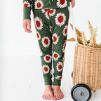 Kiki + Lulu - Rustic Blooms Ribbed Toddler/Big Kid Pajamas: 3T