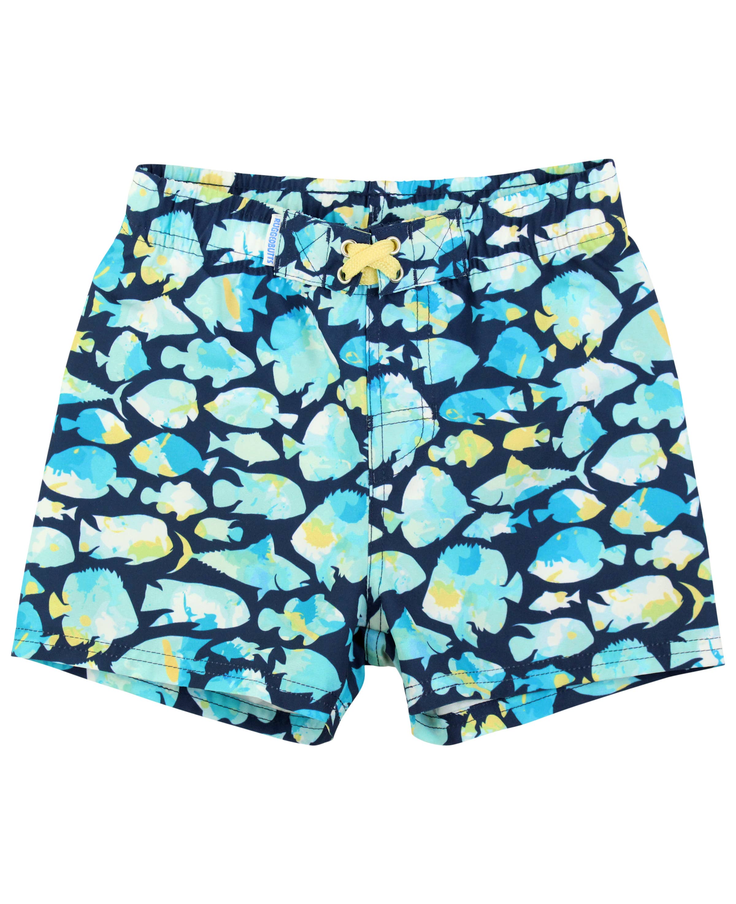 RuffleButts + RuggedButts - Boys Fish Friends Swim Trunks
: Blue / 18-24m