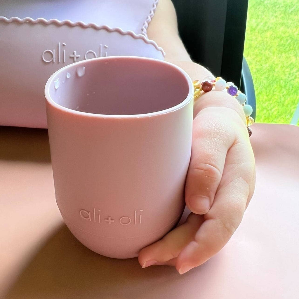 Ali+Oli - Bunny Face Silicone Open Cup for Baby & Toddle (Misty Blush)