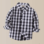 Fennco Styles - Black & White Plaid Cotton Button-Down Shirt – Baby Toddler: 120/4-5T