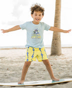 RuffleButts + RuggedButts - Boys Jawsome Swim Trunks
: 12-18m
